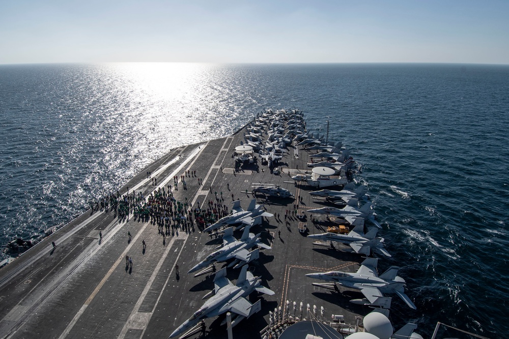 Nimitz Sailors and Marines Conduct FOD Walkdown