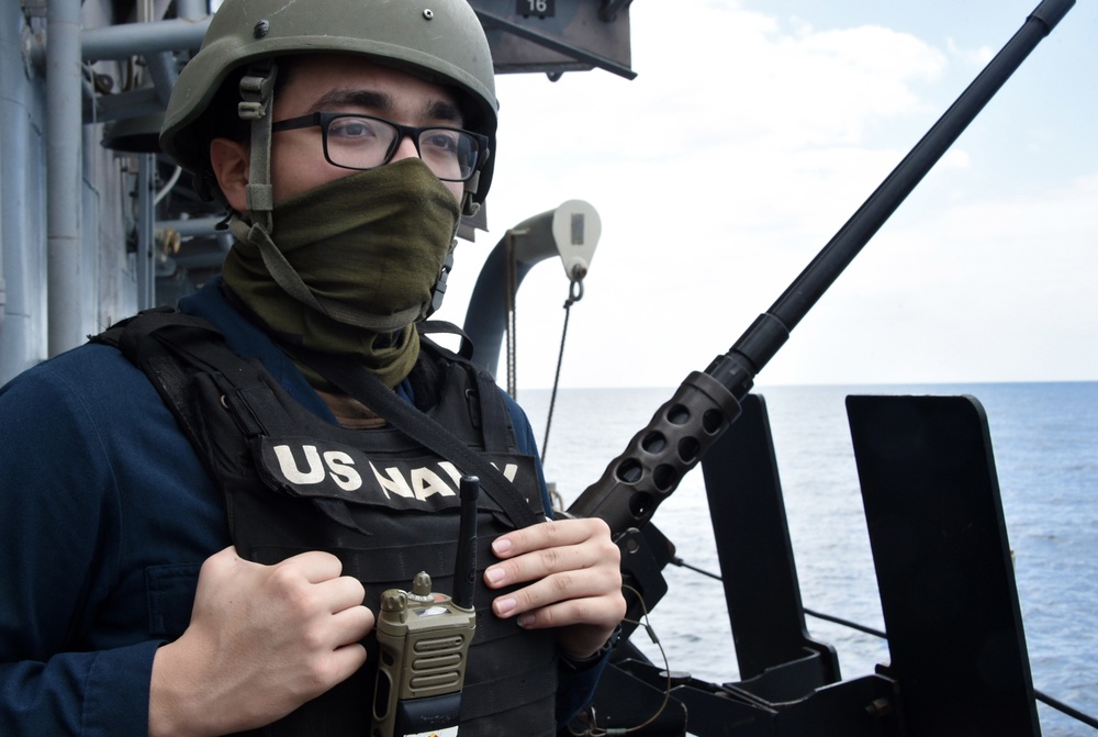 USS PHILIPPINE SEA SAILOR STANDS SECURITY WATCH IN ARABIAN SEA/DEPLOYMENT