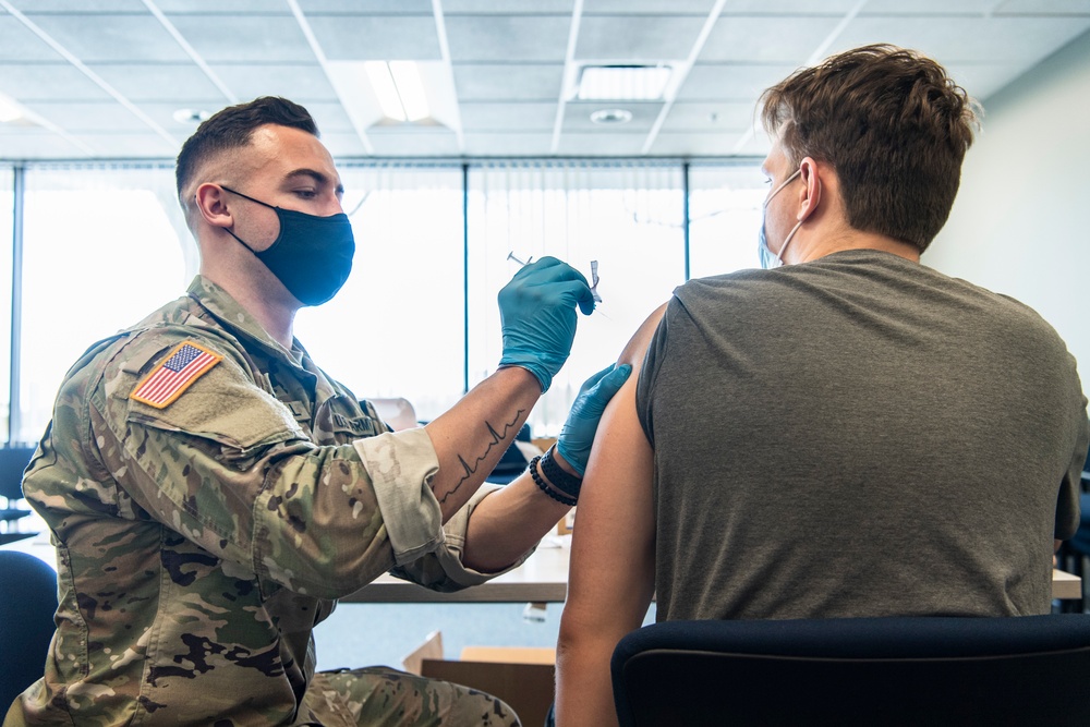 Michigan National Guard, Administers the COVID-19 Vaccine to front line workers.