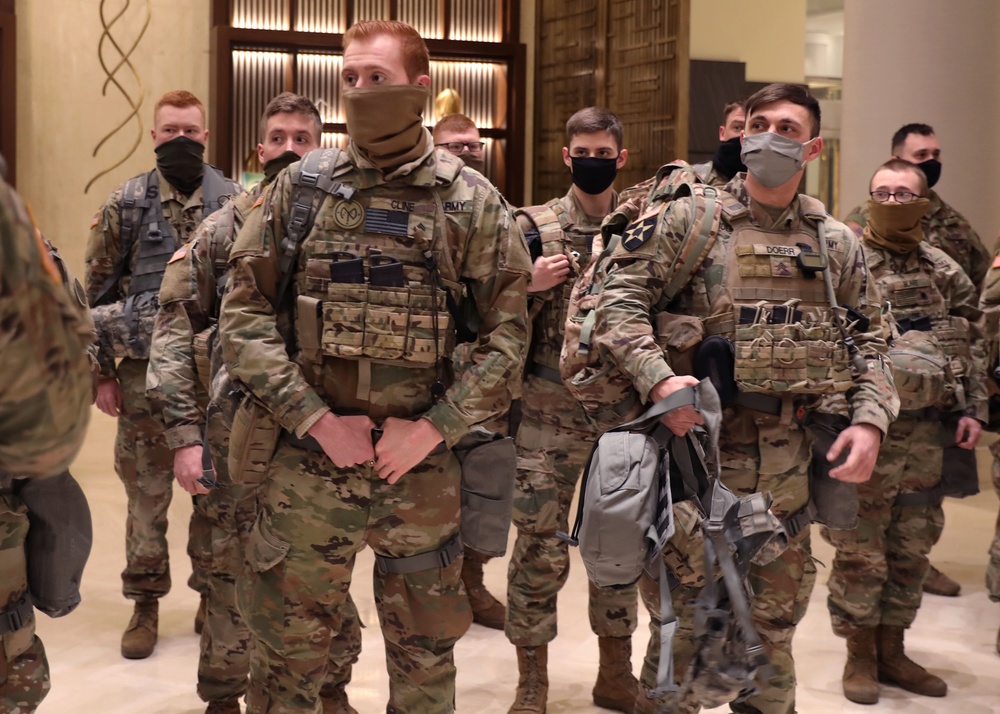 New York National Guard Soldiers arrive in Washington for Capitol Response