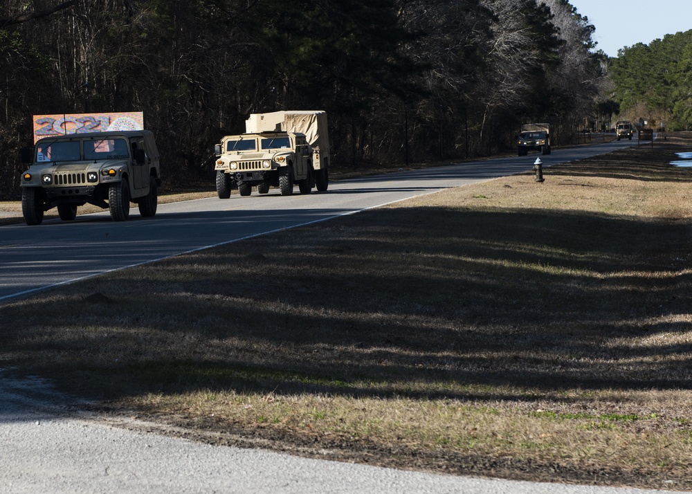 Convoy Moving through Joint Base Charleston