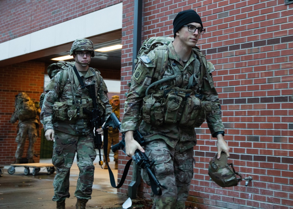 Paratroopers walk to Final Manifest