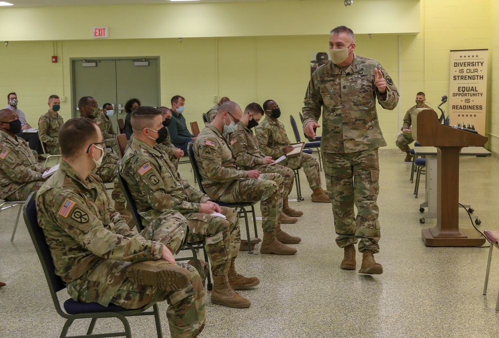 Command Sgt. Maj. Lombardo Visits the 451st ESC