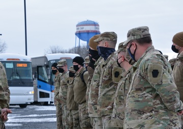 Pa. National Guard troops depart Fort Indiantown Gap, headed to District of Columbia