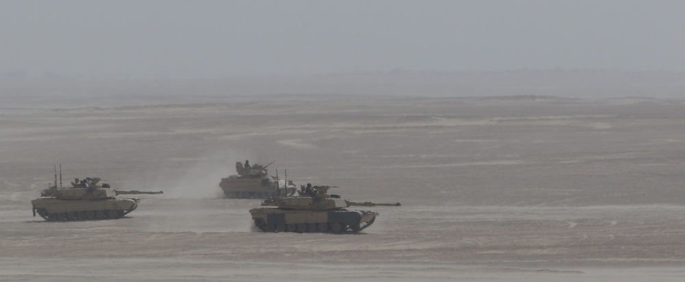Iron Union 14, U.S. Army tanks simulate breaching mine-wire obstacle