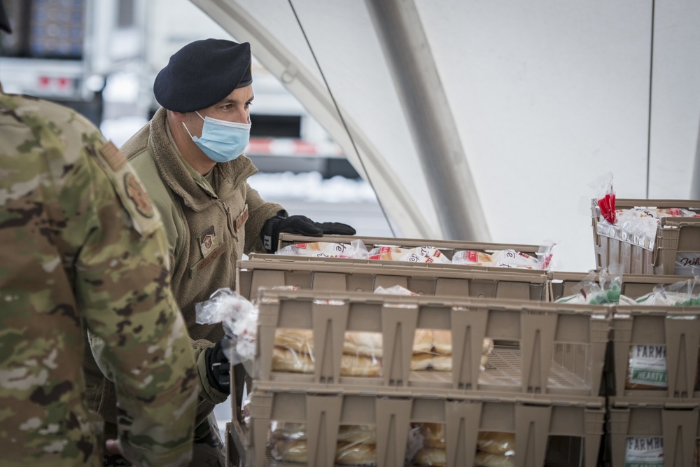 Connecticut Air National Guard supports food distribution at Rentschler Field