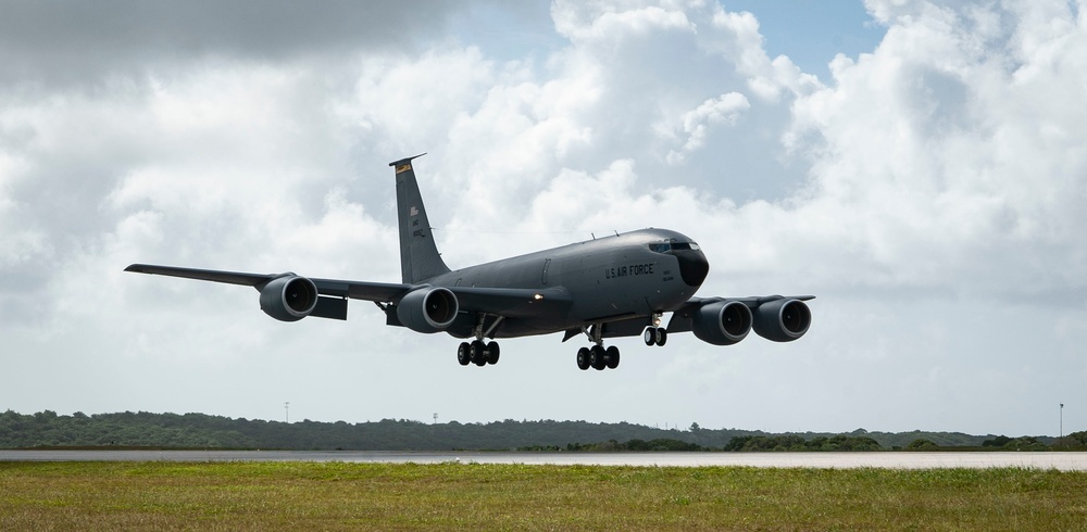 Iowa Air National Guard KC-135 lands at Andersen Air Force Base