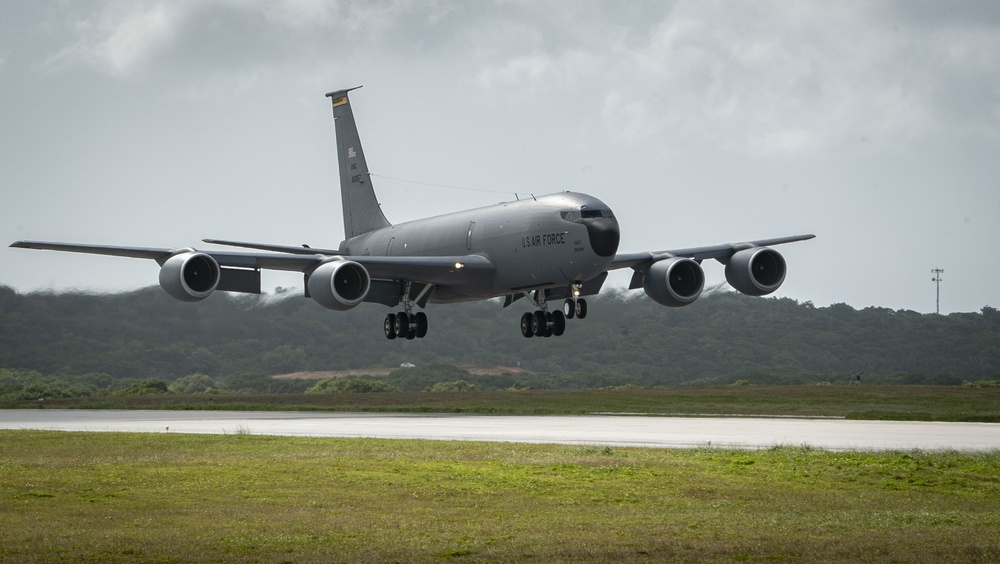 Iowa Air National Guard KC-135 land at Andersen Air Force Base