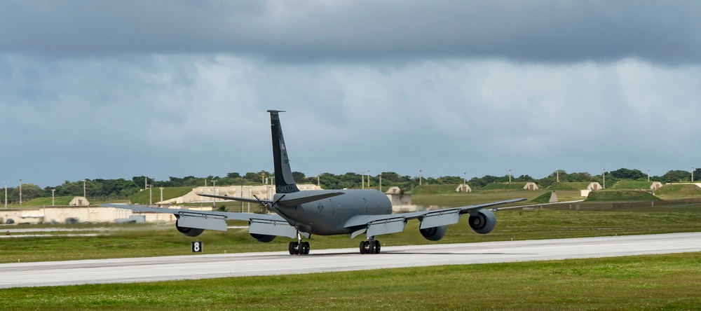 Iowa Air National Guard KC-135 land at Andersen Air Force Base