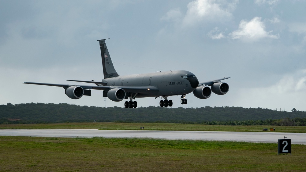 Iowa Air National Guard KC-135 land at Andersen Air Force Base