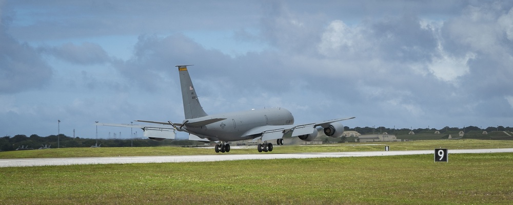 Iowa Air National Guard KC-135 land at Andersen Air Force Base