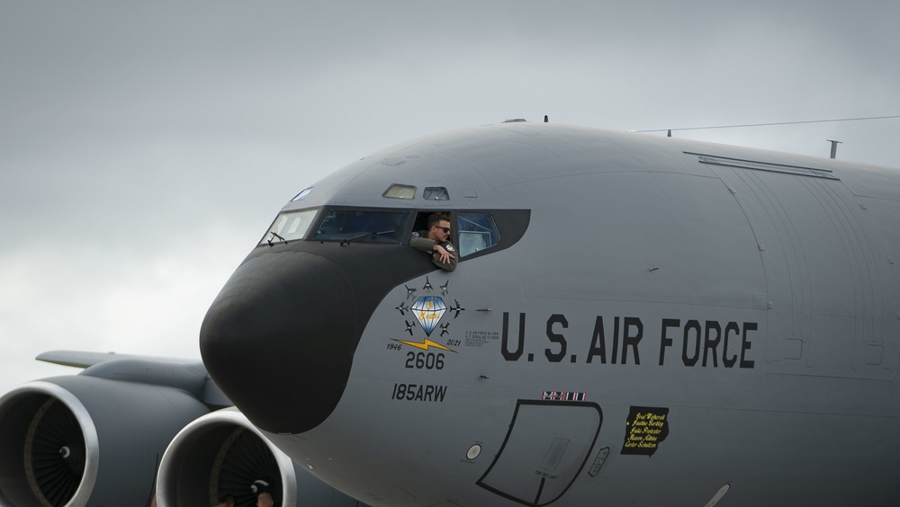 Iowa Air National Guard KC-135 land at Andersen Air Force Base