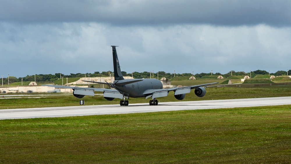 Iowa Air National Guard KC-135 land at Andersen Air Force Base