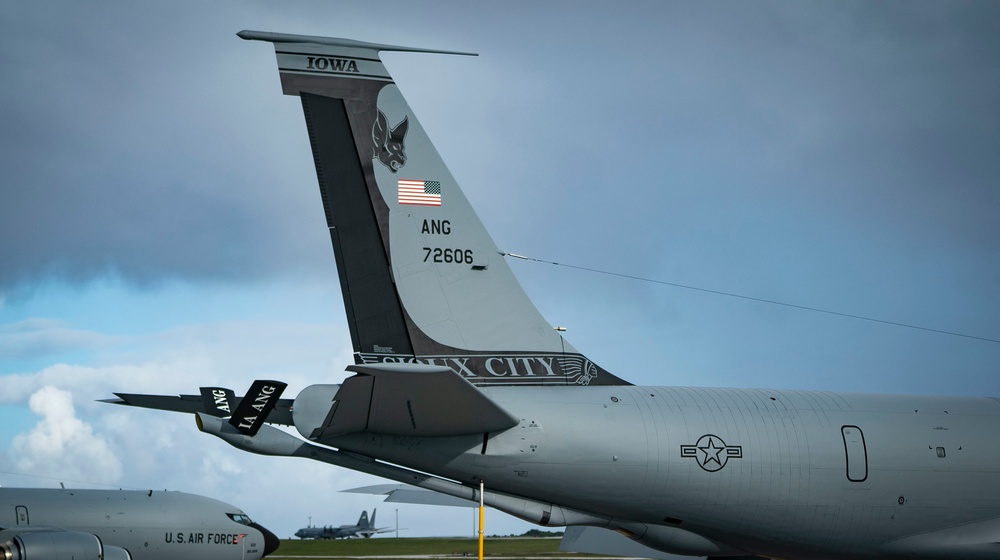 Iowa Air National Guard KC-135 land at Andersen Air Force Base