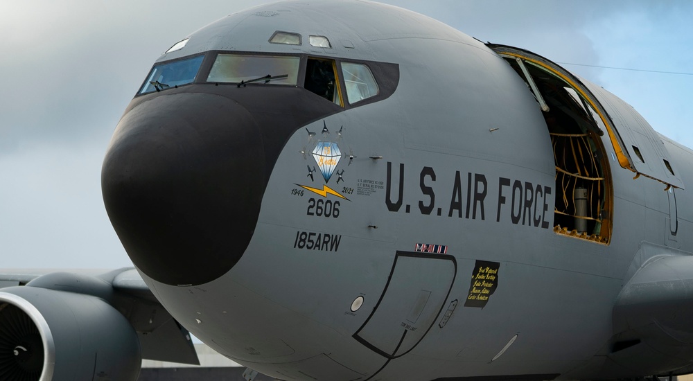 Iowa Air National Guard KC-135 land at Andersen Air Force Base