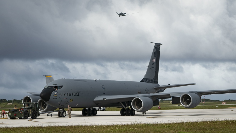 Iowa Air National Guard KC-135 land at Andersen Air Force Base