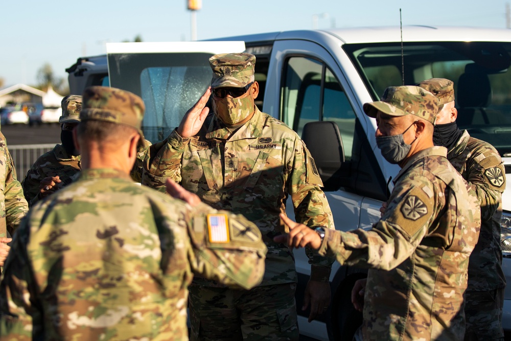 ARNG CSM Visits AZNG Covid Vaccine Site