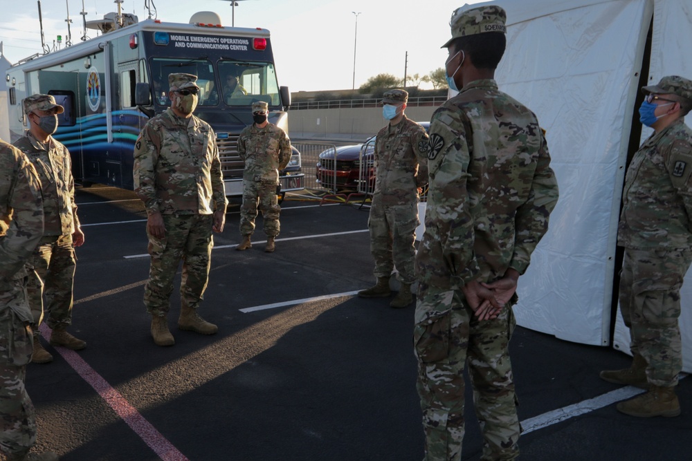 ARNG CSM Visits AZNG Covid Vaccine Site