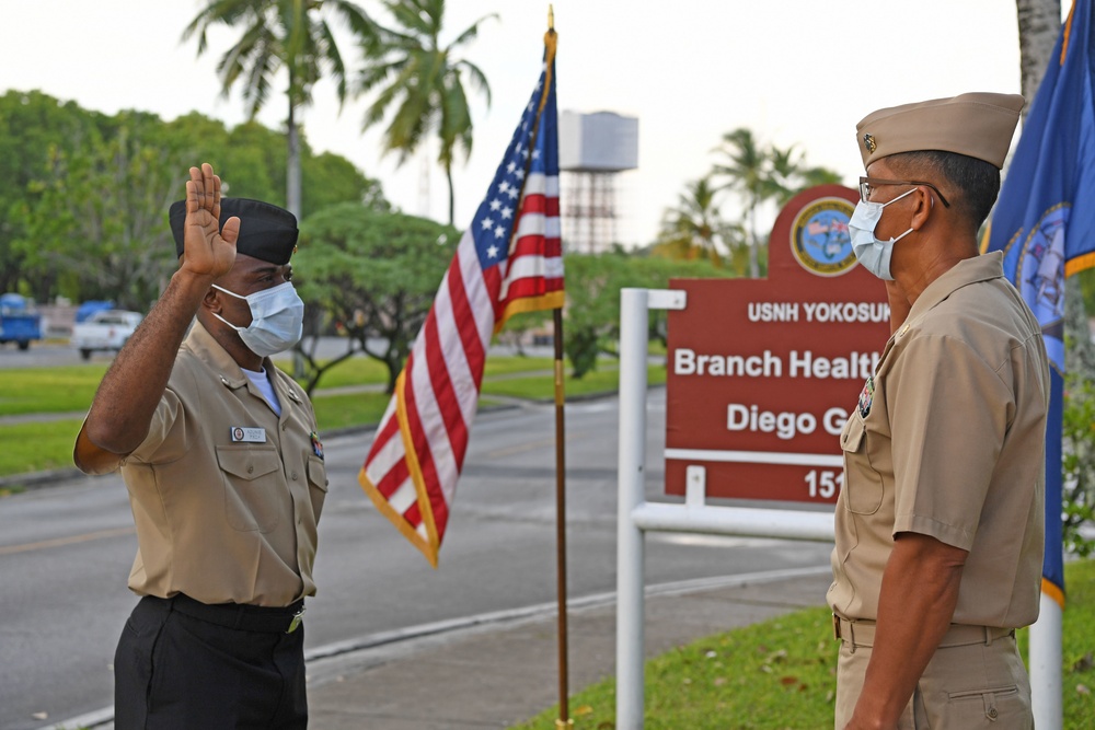 HM1 Azunie Reenlistment Diego Garcia - Feb. 5, 2021