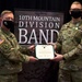 10th Mountain Division Band member recognized for actions during garage fire