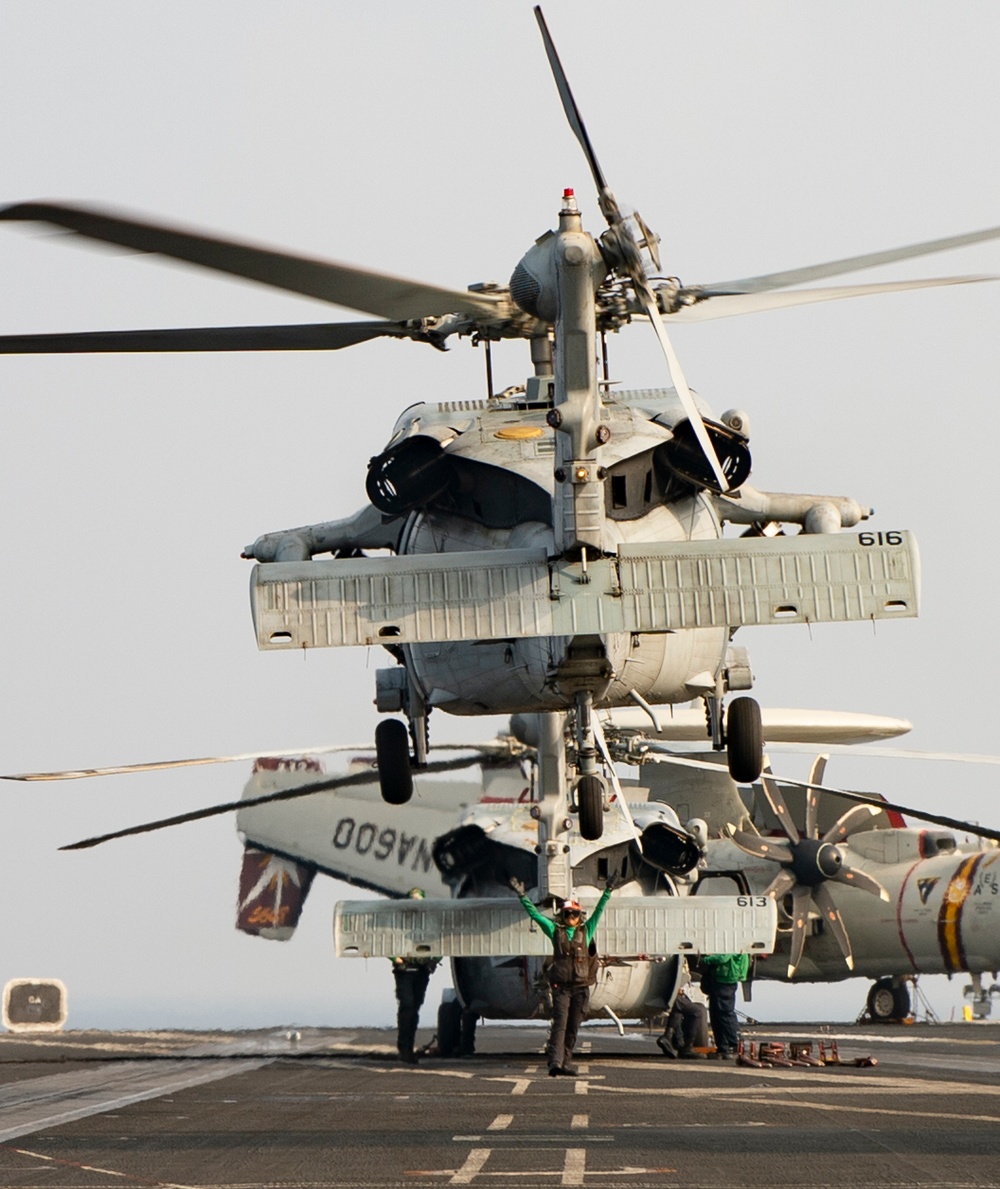 Sailor Directs Helicopter