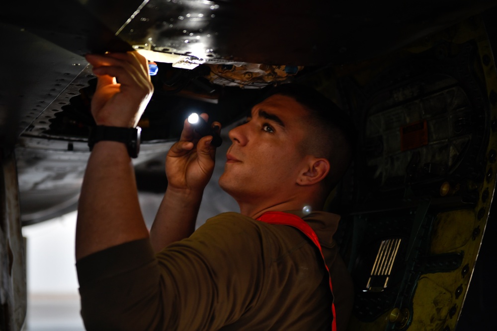 Members of the 332 Air Expeditionary Wing Perform Routine Maintenance