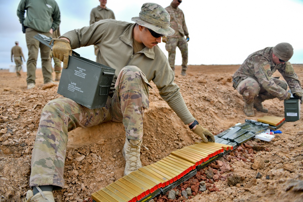 Members of the 332 Air Expeditionary Wing EOD Perform Ordnance Disposal