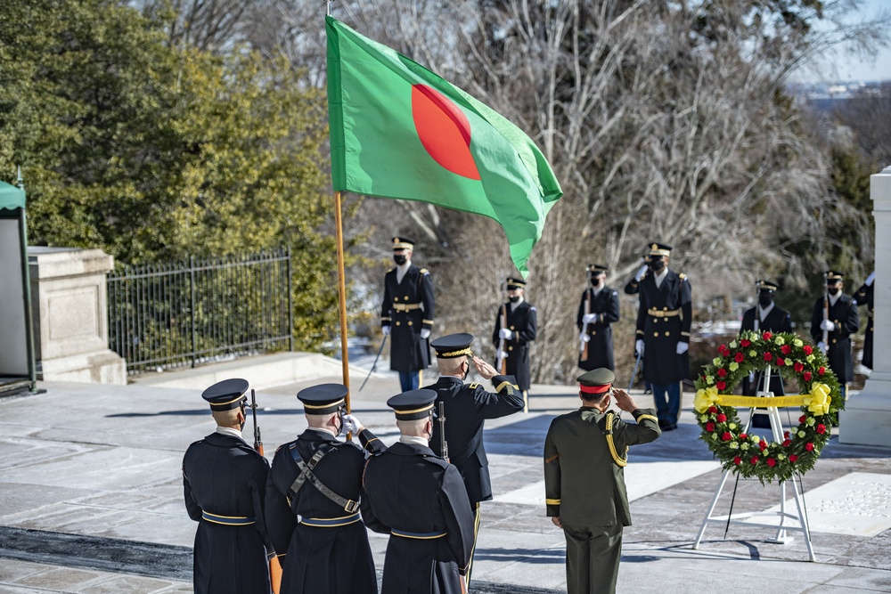 Chief of Army Staff of the Bangladesh Army Aziz Ahmed Participates in an Army Full Honors Wreath-Laying Ceremony at the Tomb of the Unknown Soldier