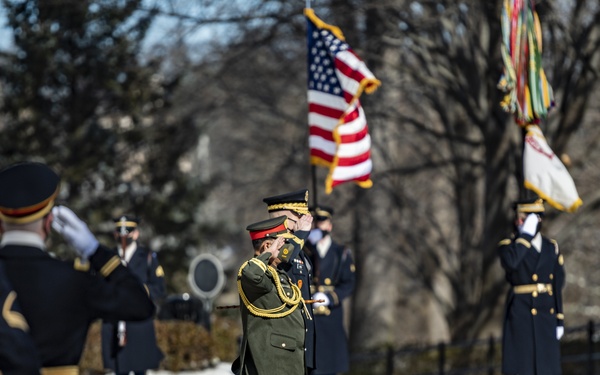 Chief of Army Staff of the Bangladesh Army Aziz Ahmed Participates in an Army Full Honors Wreath-Laying Ceremony at the Tomb of the Unknown Soldier