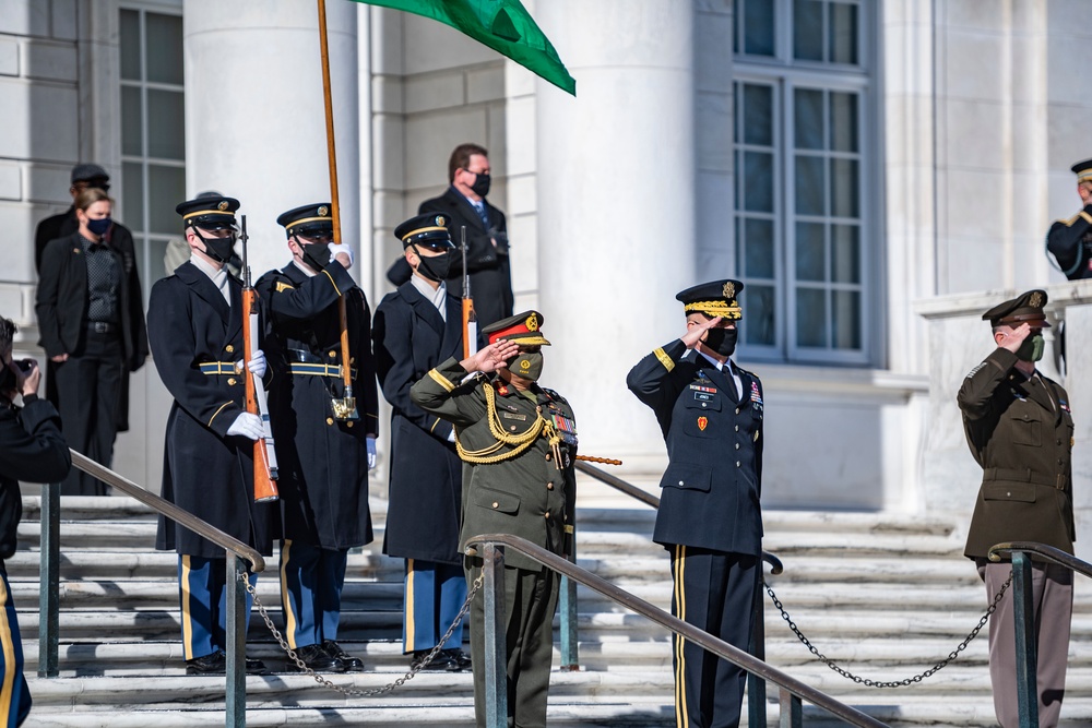 Chief of Army Staff of the Bangladesh Army Aziz Ahmed Participates in an Army Full Honors Wreath-Laying Ceremony at the Tomb of the Unknown Soldier