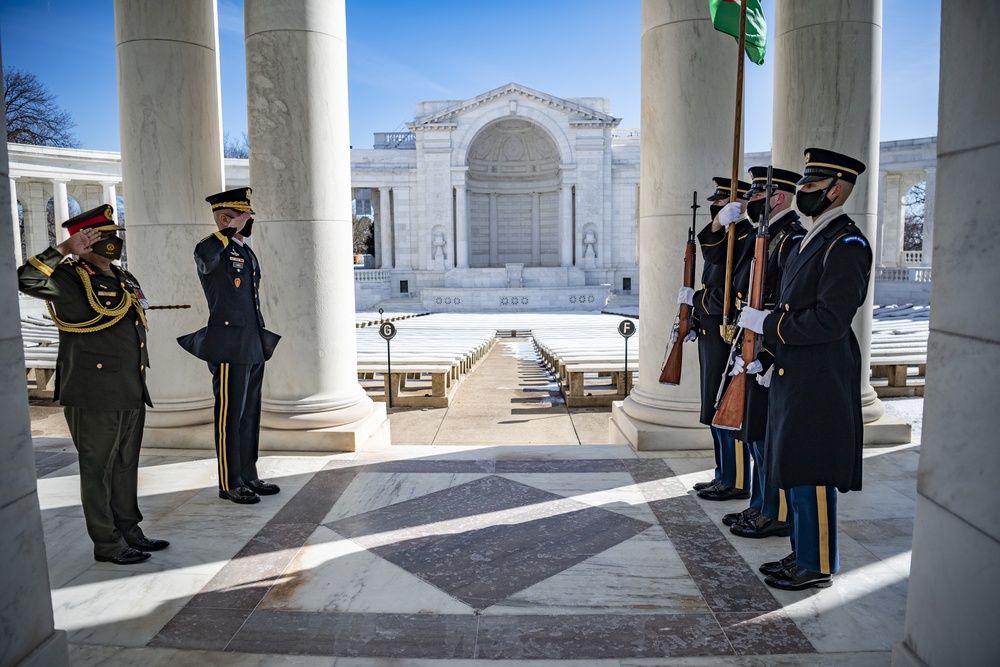 Chief of Army Staff of the Bangladesh Army Aziz Ahmed Participates in an Army Full Honors Wreath-Laying Ceremony at the Tomb of the Unknown Soldier