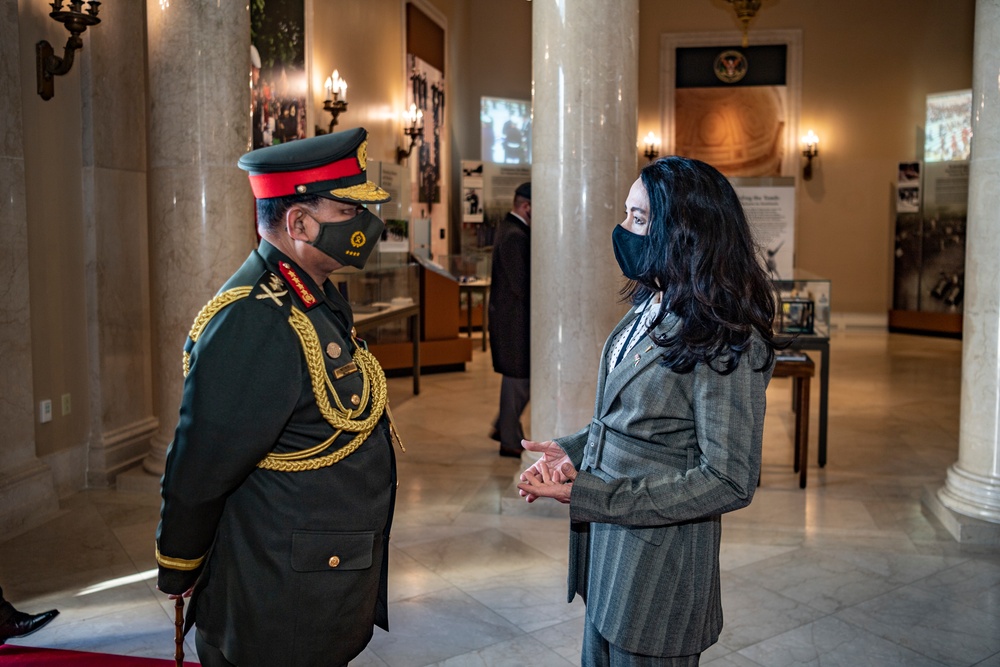 Chief of Army Staff of the Bangladesh Army Aziz Ahmed Participates in an Army Full Honors Wreath-Laying Ceremony at the Tomb of the Unknown Soldier