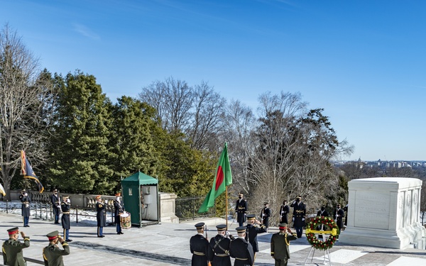 Chief of Army Staff of the Bangladesh Army Aziz Ahmed Participates in an Army Full Honors Wreath-Laying Ceremony at the Tomb of the Unknown Soldier