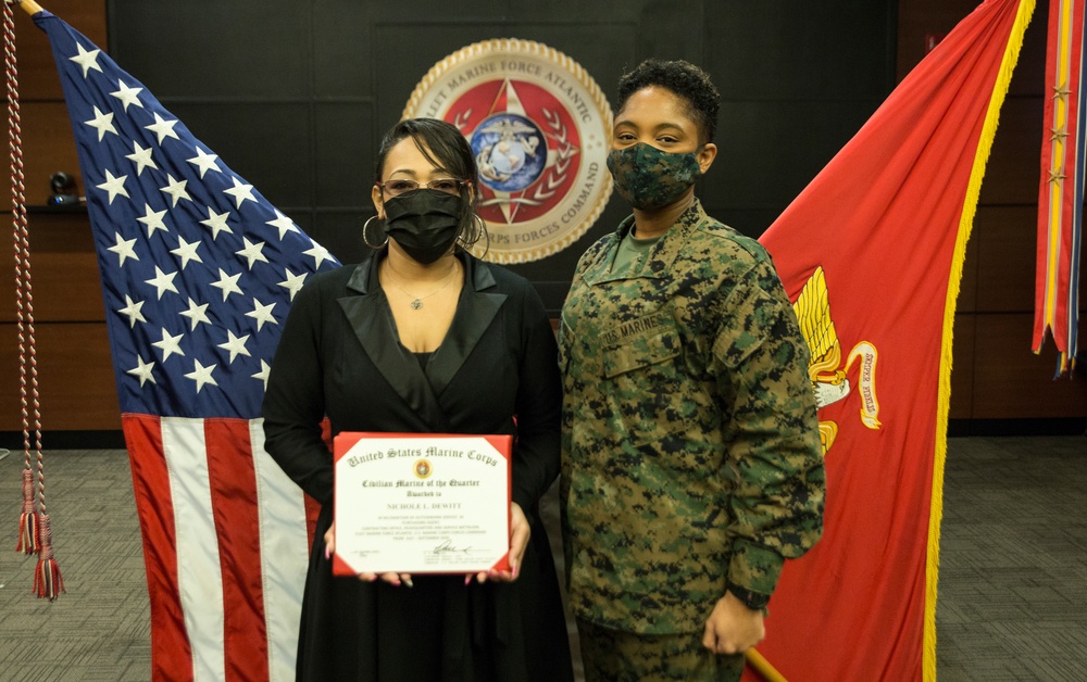 FMFLANT, MARFORCOM Civilian Marine of the Quarter