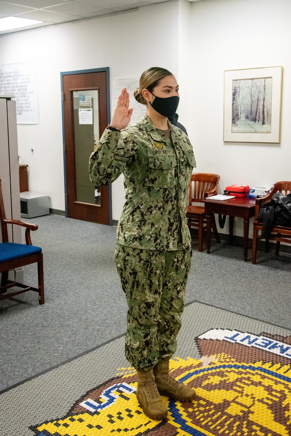 MA3 Mackenzie Crockett reenlistment ceremony