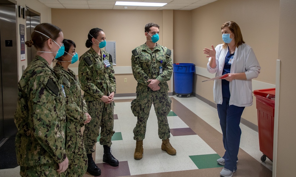 Navy Medical Personnel Shadow Their Assigned Nurse Managers at Hendrick Medical Center