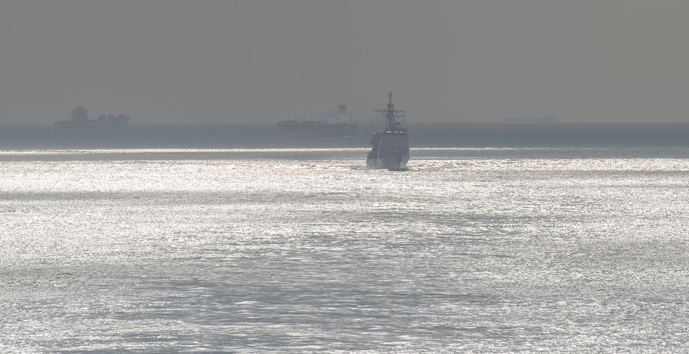 USS Nimitz Transits Strait Of Malacca