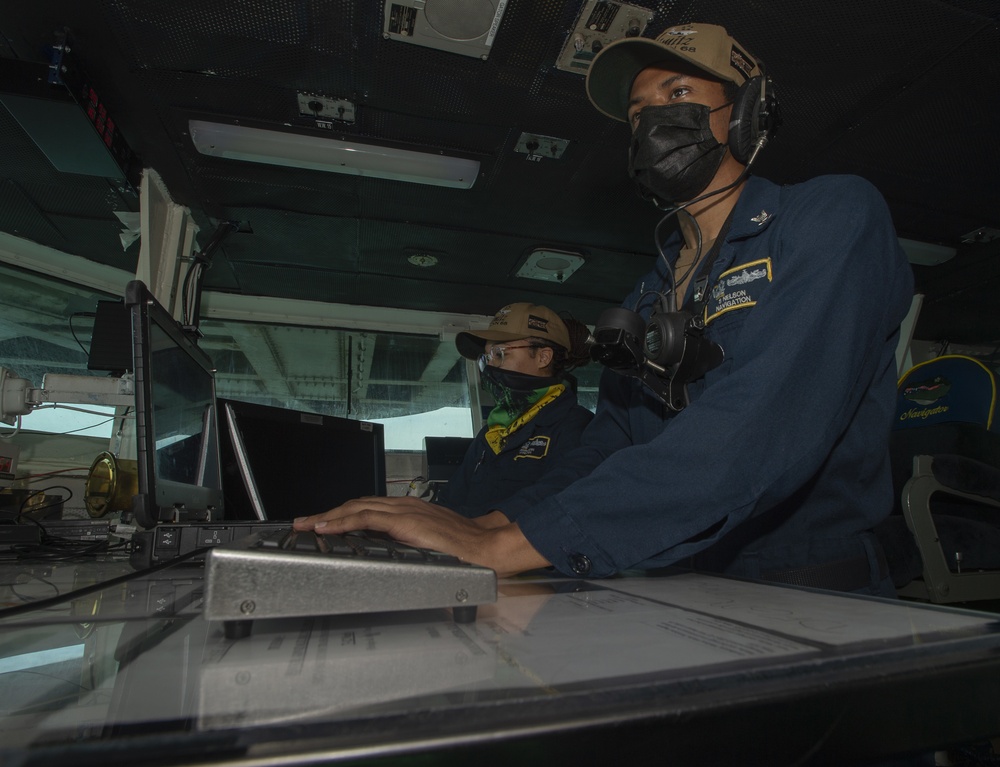 USS Nimitz Transits Strait Of Malacca