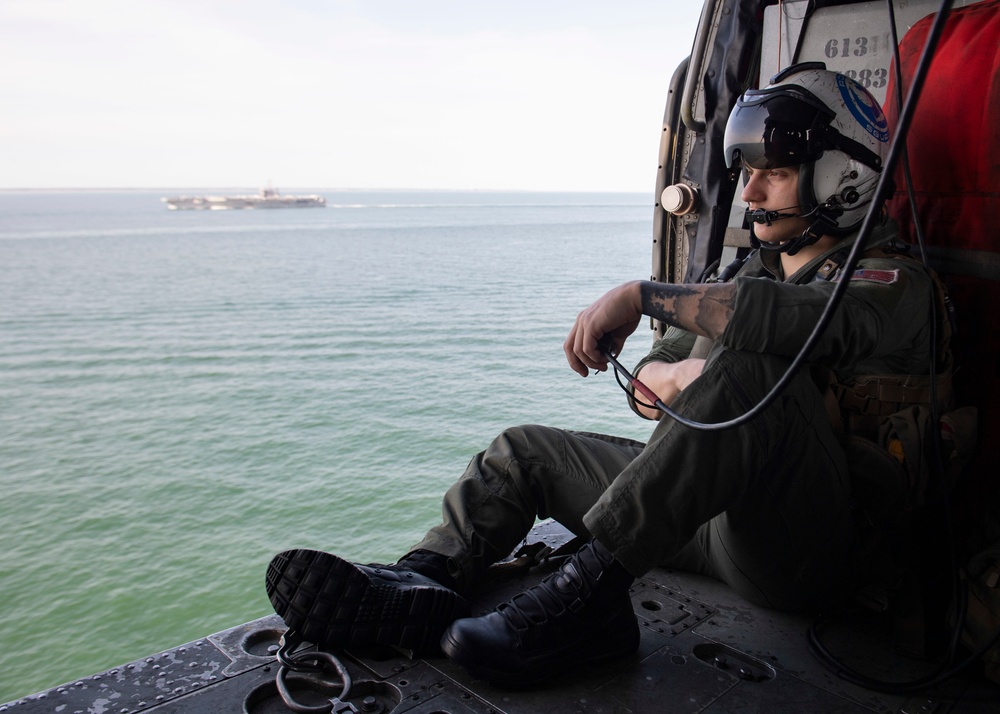 USS Nimitz Transits Strait Of Malacca