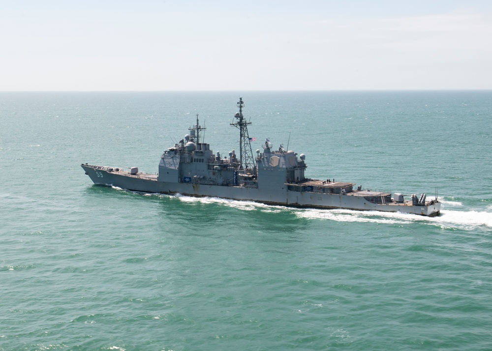 USS Princeton Transits The Strait Of Malacca