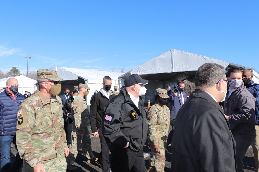 Maryland Governor tours Mass Vaccination Site