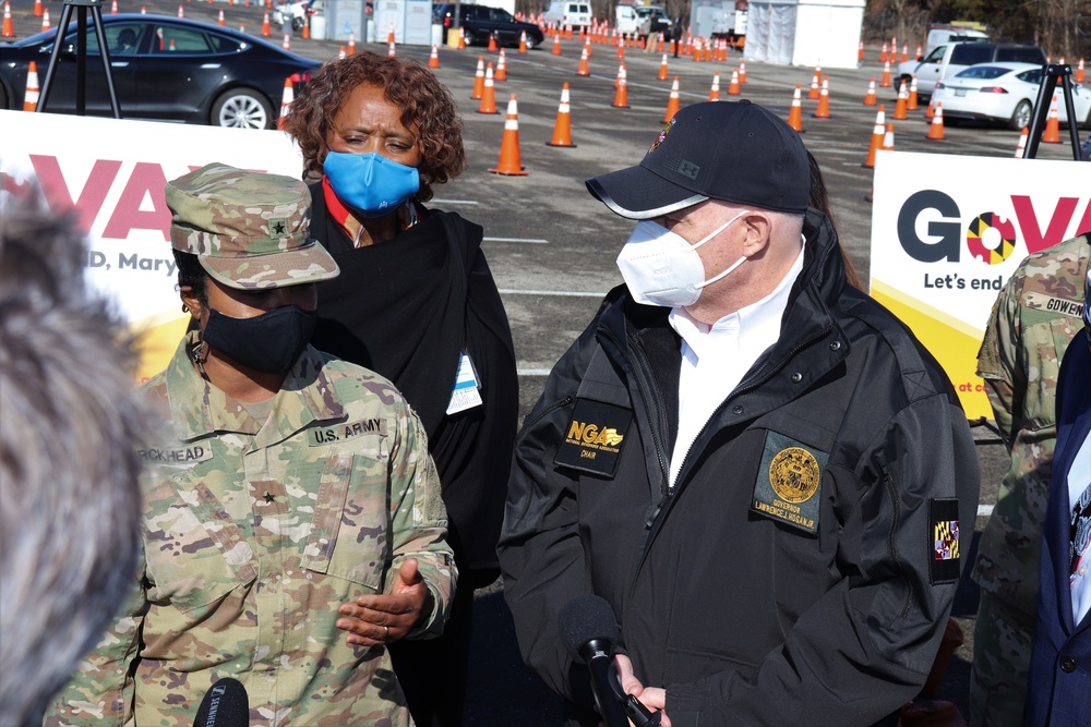 Maryland Governor tours Mass Vaccination Site
