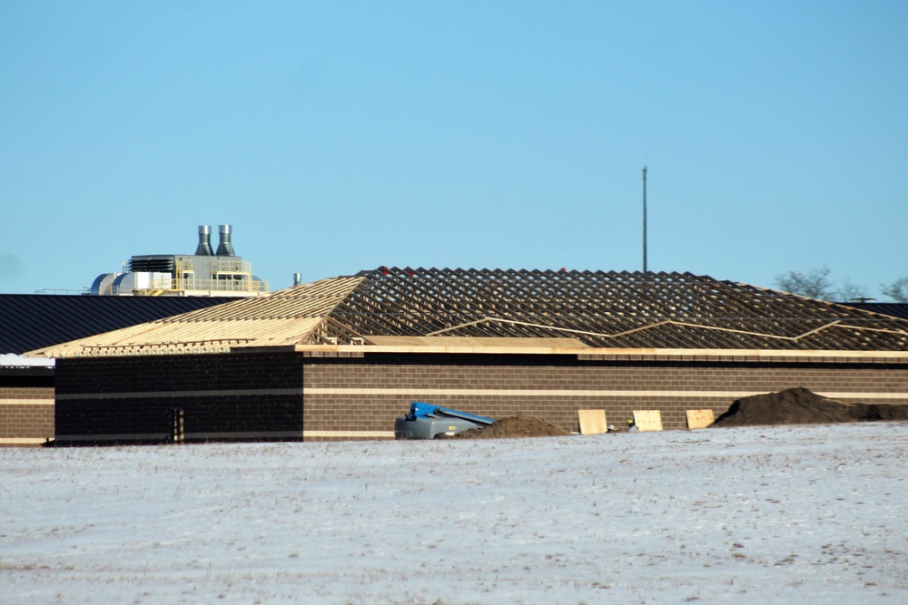Last of 6 new simulations buildings under construction at Fort McCoy