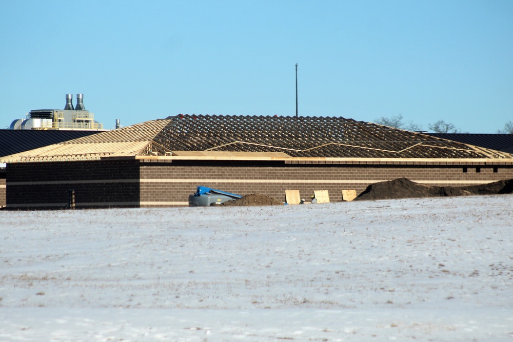 Last of 6 new simulations buildings under construction at Fort McCoy