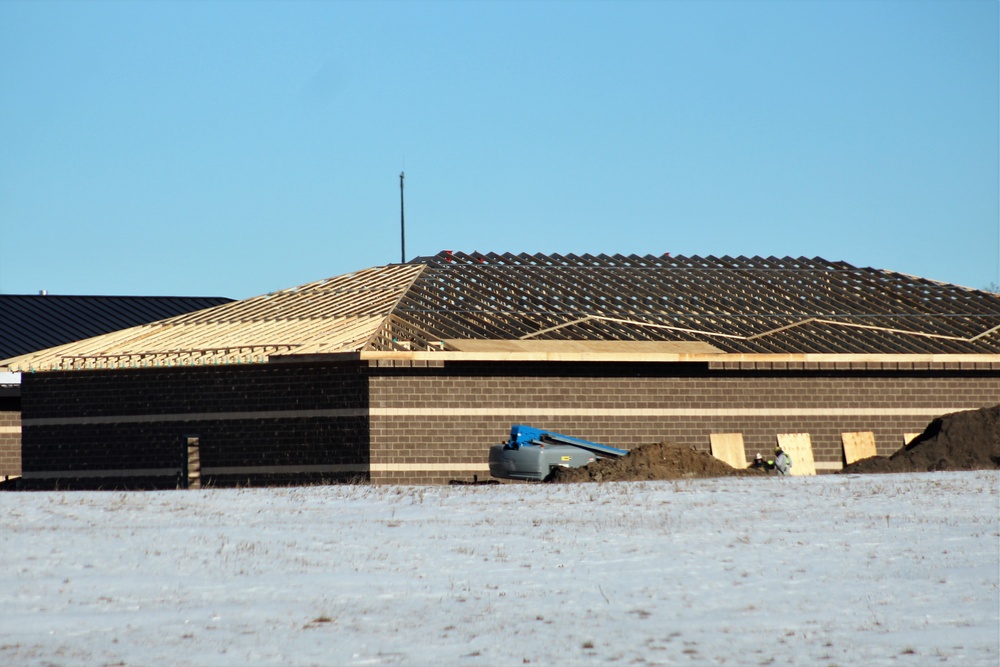 Last of 6 new simulations buildings under construction at Fort McCoy