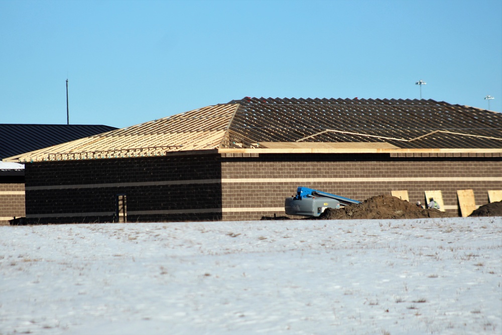 Last of 6 new simulations buildings under construction at Fort McCoy