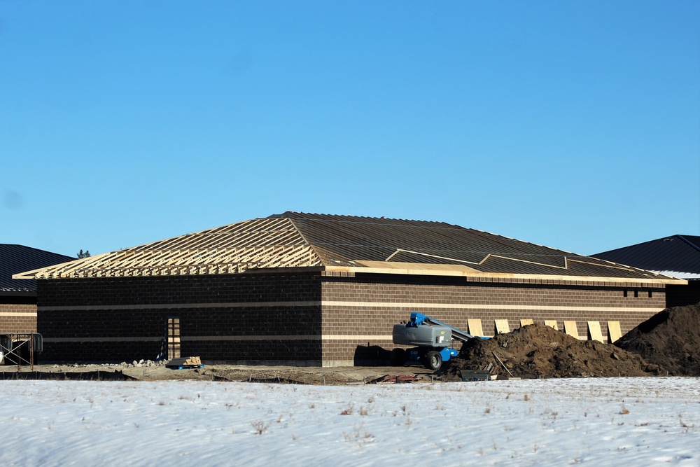 Last of 6 new simulations buildings under construction at Fort McCoy