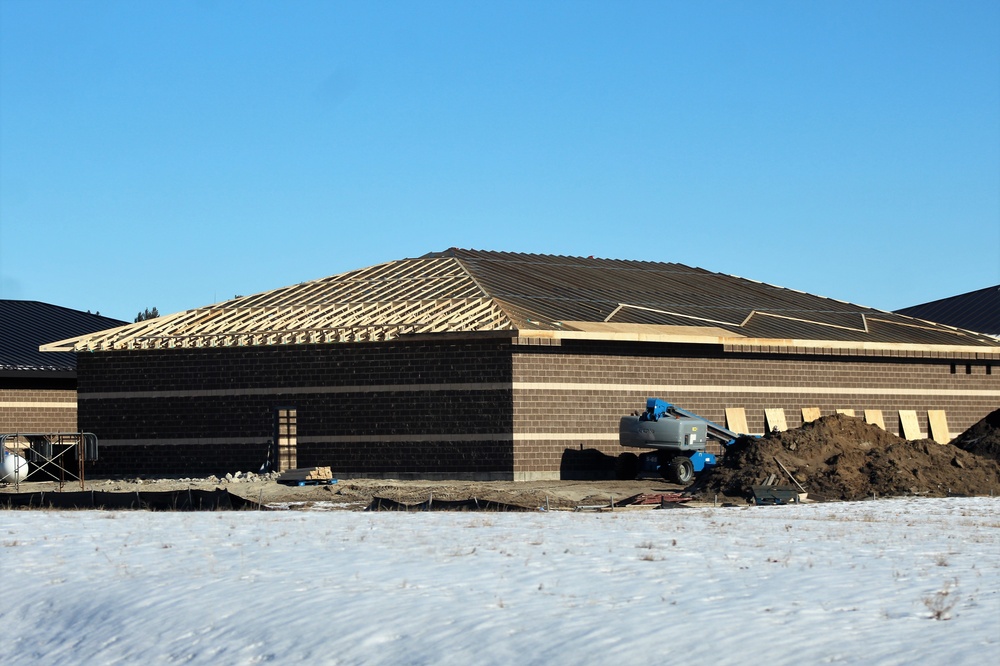 Last of 6 new simulations buildings under construction at Fort McCoy