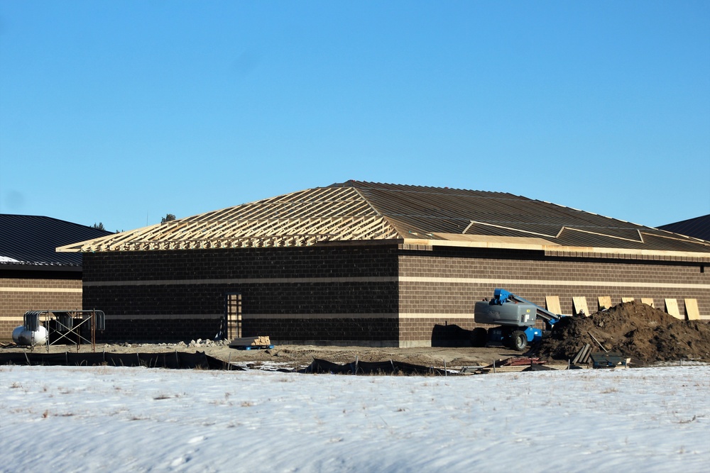 Last of 6 new simulations buildings under construction at Fort McCoy