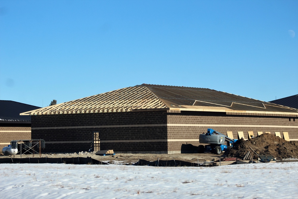 Last of 6 new simulations buildings under construction at Fort McCoy